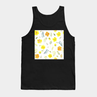 Yellow country floral in watercolour Tank Top